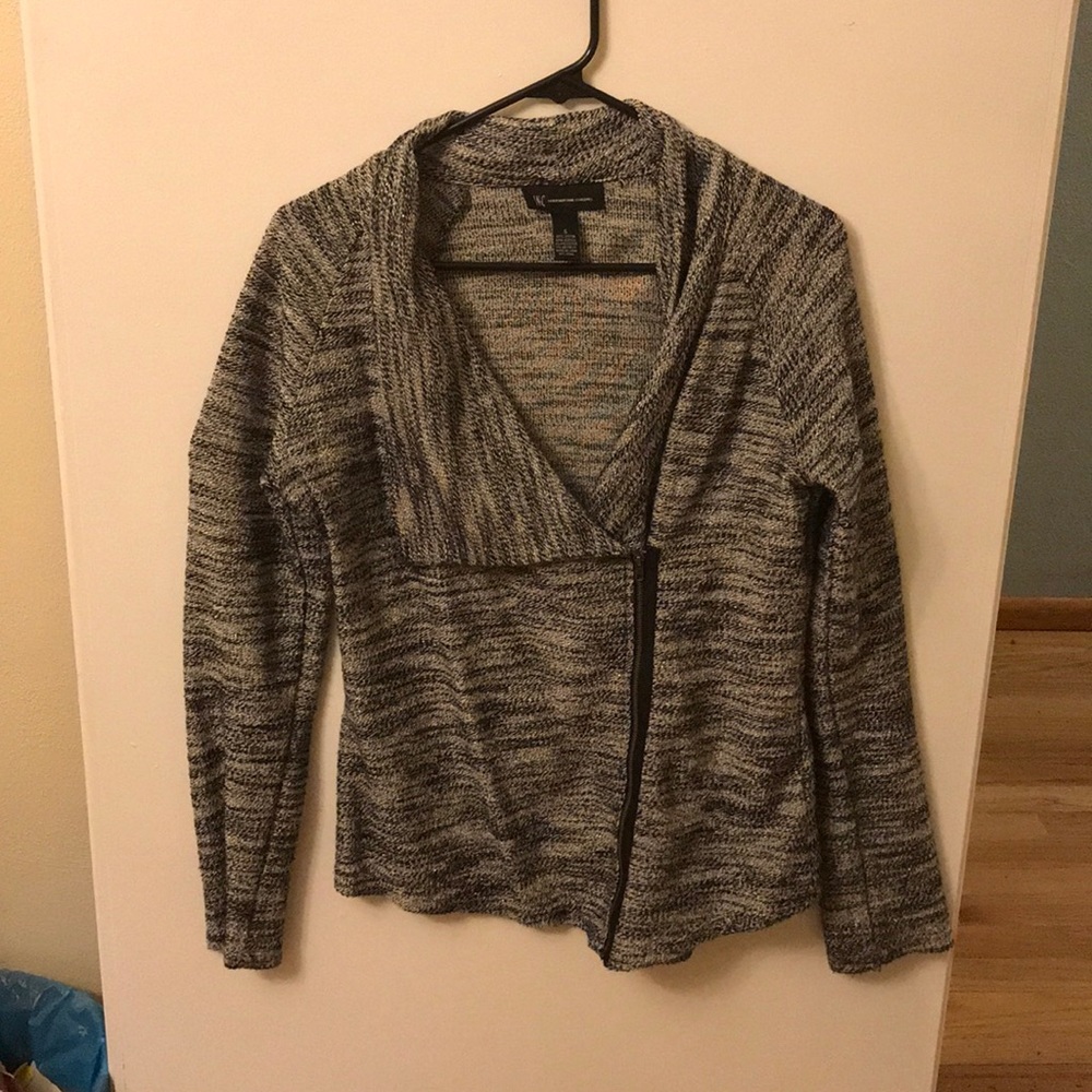 Side Zip Gray Sweater
